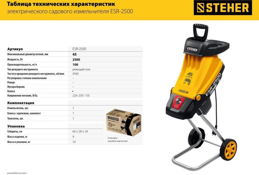 Садовый измельчитель Steher ESR-2500