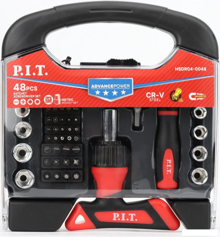 Набор отвертка с битами и головками P.I.T. Advance HSDR04-0048 (48 предметов)