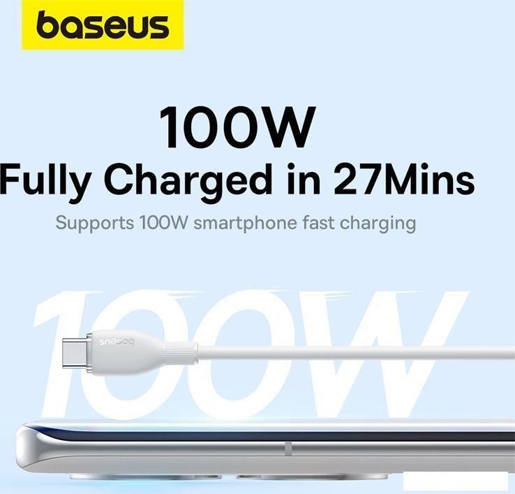Кабель Baseus Pudding Series USB Type-A - USB Type-C (2 м, белый)