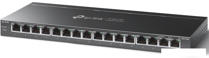 Неуправляемый коммутатор TP-Link TL-SG116P
