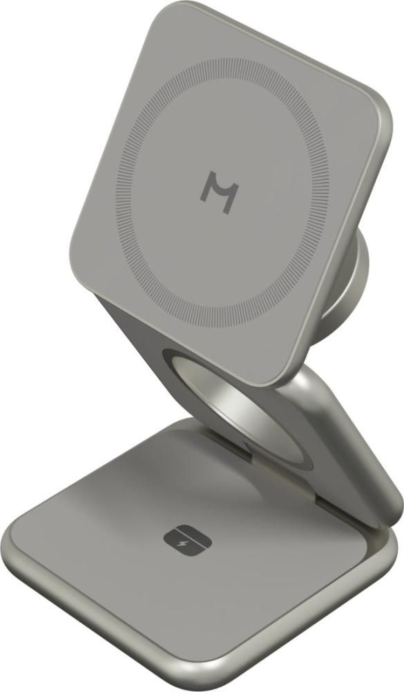 Беспроводное зарядное Magssory Fold Pro 3 в 1 WCH063 (титановый)