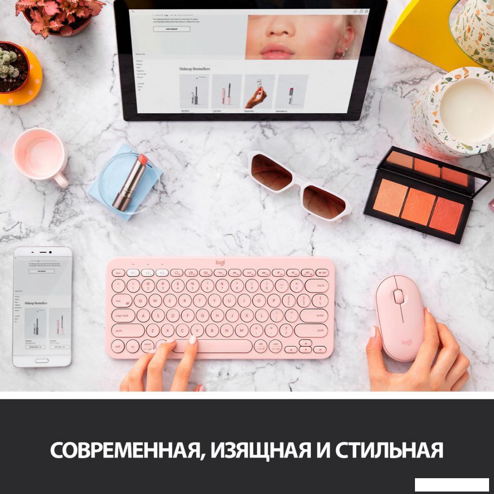 Мышь Logitech M350 Pebble (розовый)
