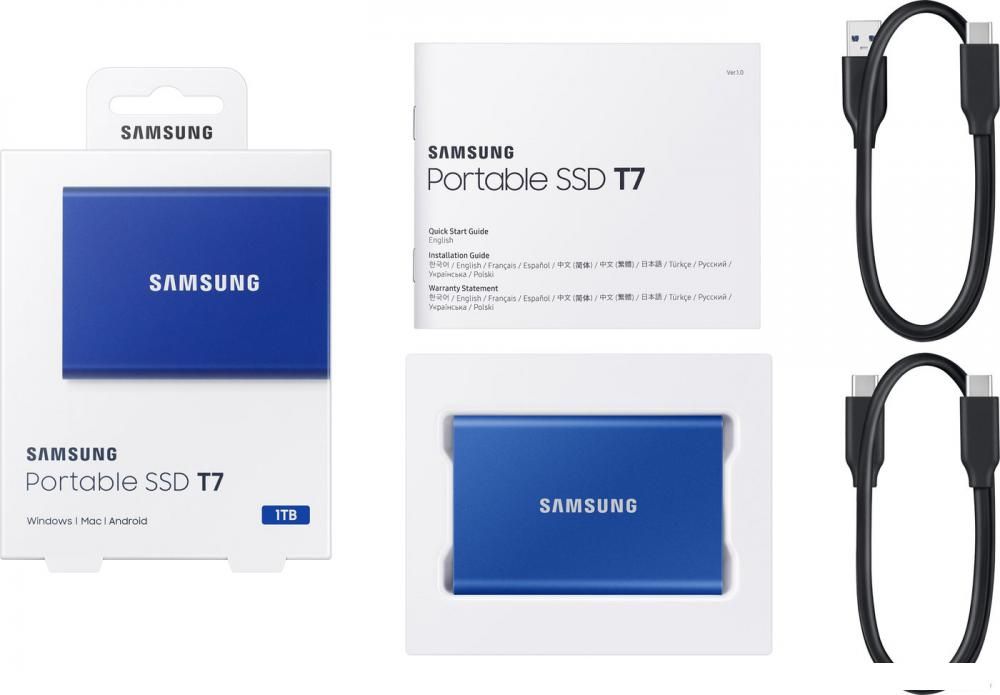 Внешний накопитель Samsung T7 1TB (синий)