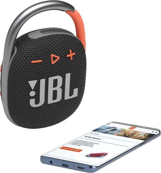 Беспроводная колонка JBL Clip 4 (черный/оранжевый)