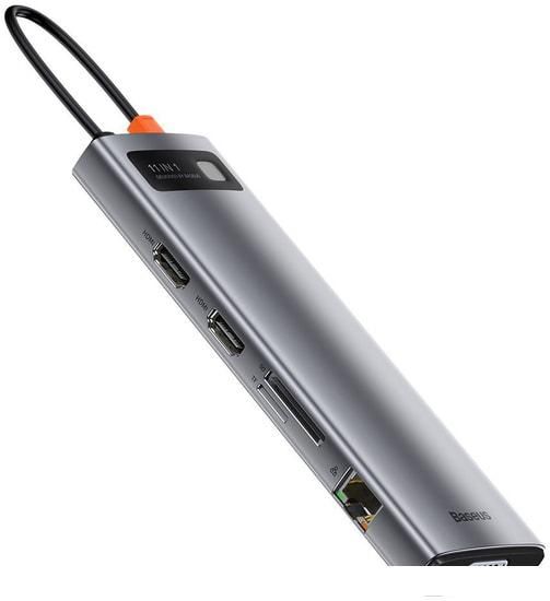 Док-станция Baseus Metal Gleam Series 11-in-1 Multifunctional HUB Type-C Hub Docking Station CAHUB-CT0G