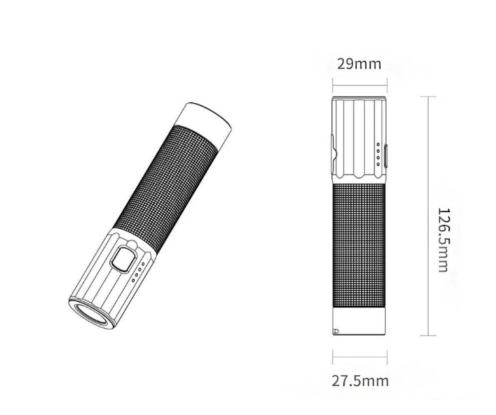 Фонарь NexTool Outdoor Strong Light Small Straight Flashlight (черный)