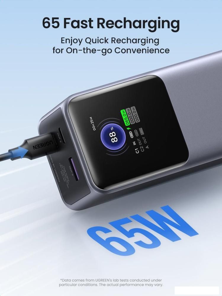 Внешний аккумулятор Ugreen PB722 25000mAh (серый)