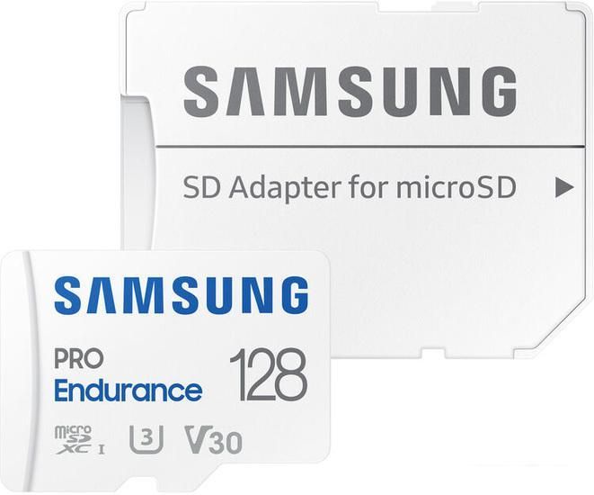 Карта памяти Samsung PRO Endurance microSDXC 128GB (с адаптером)