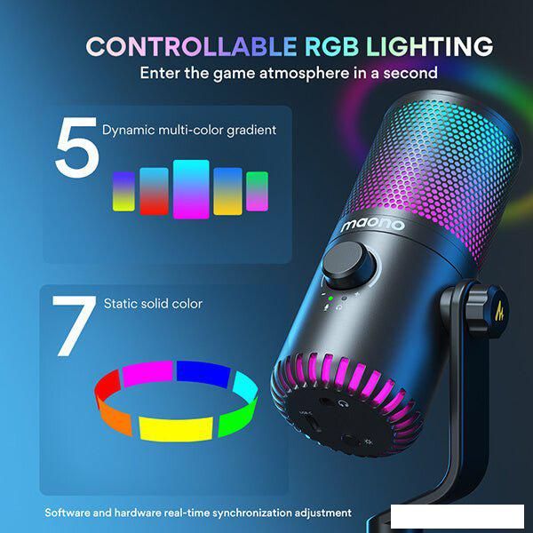 Проводной микрофон Maono DM30 RGB (черный)