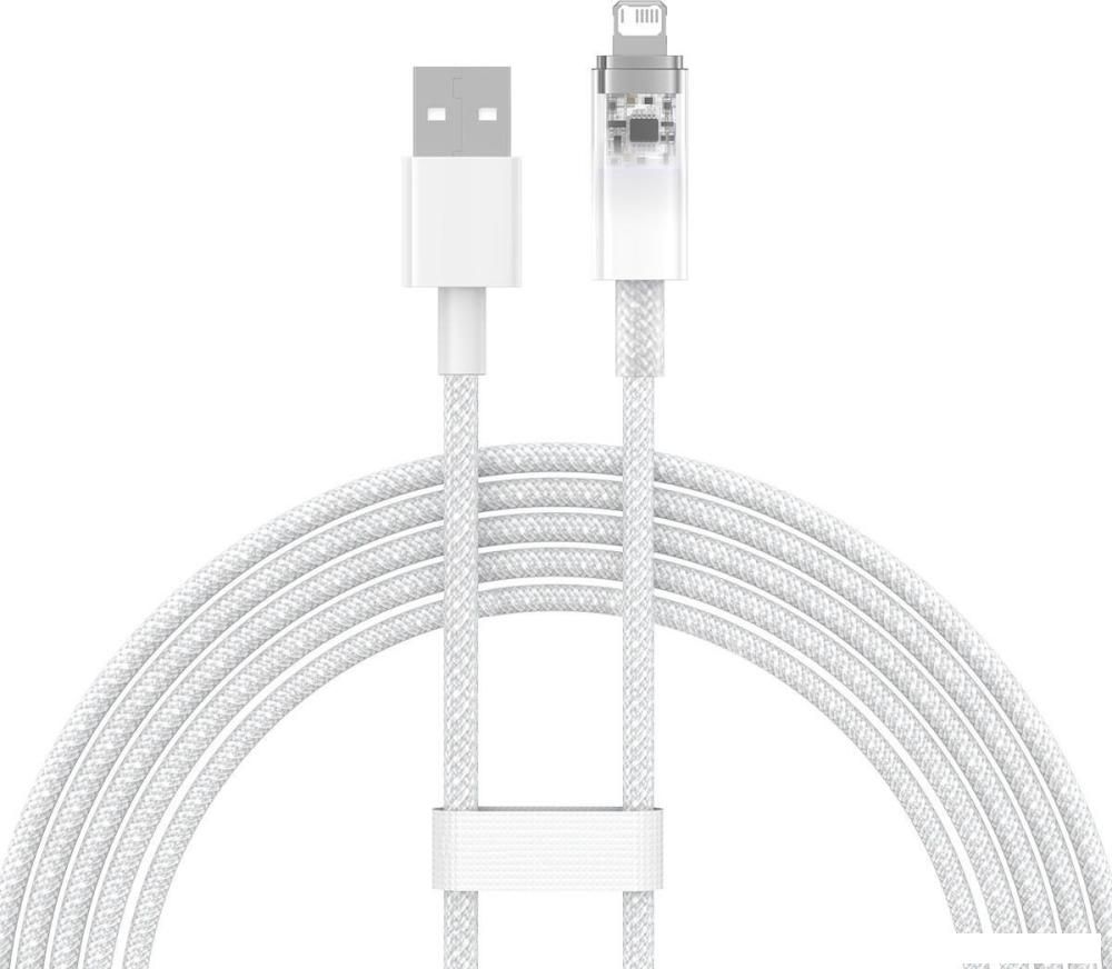 Кабель Baseus Explorer Series Fast Charging Cable with Smart Temperature Control 2.4A USB Type-A - Lightning (2 м, белый)