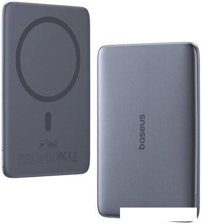 Внешний аккумулятор Baseus PicoGo AM41 Ultra-Slim Magnetic Power Bank 5000mAh (серый)