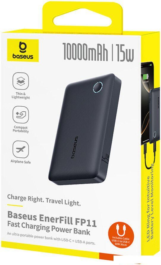 Внешний аккумулятор Baseus EnerFill FP11 10000mAh 15W (черный)