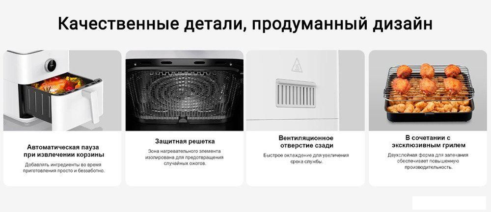 Аэрофритюрница Xiaomi Smart Air Fryer 6.5L MAF10 (международная версия, белый)