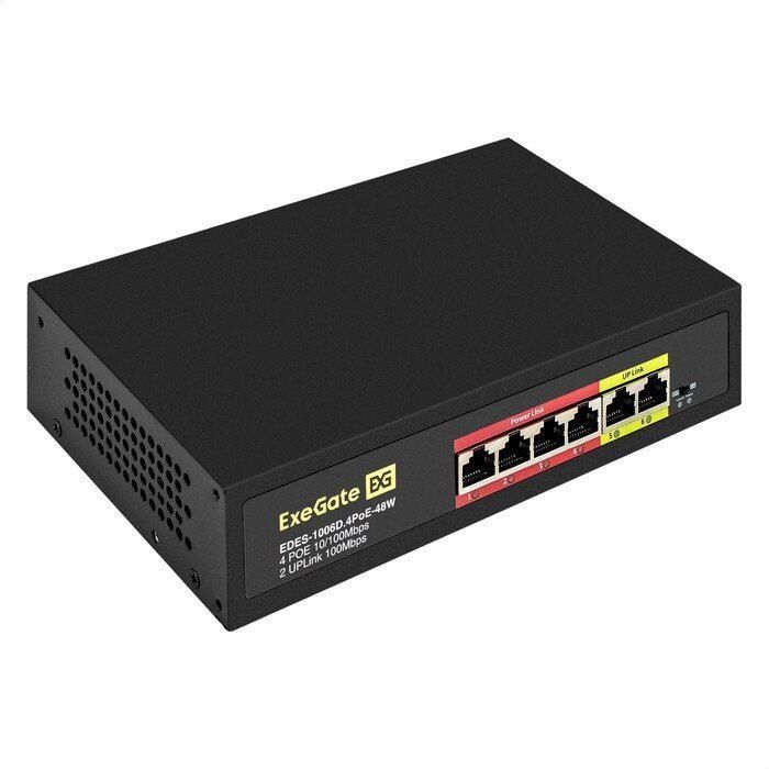 Неуправляемый коммутатор ExeGate EDES-1006D.4PoE-48W
