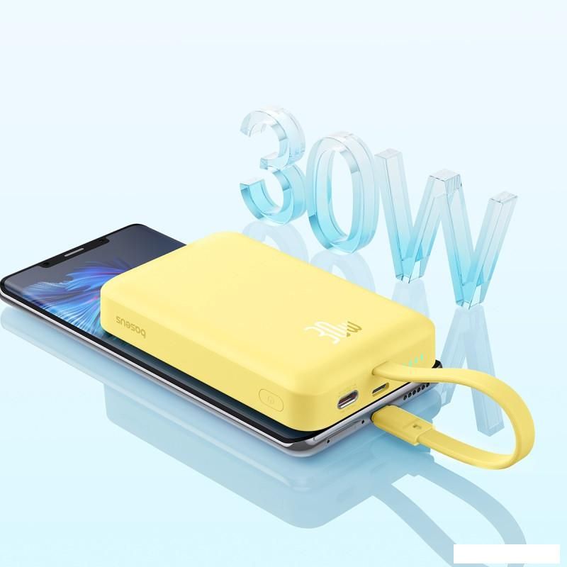 Внешний аккумулятор Baseus Magnetic Fast Charge Power Bank Type-C Edition 30W 10000mAh (желтый)