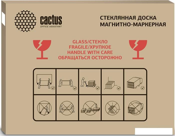 Магнитно-маркерная доска CACTUS CS-GBD-65x100-WT