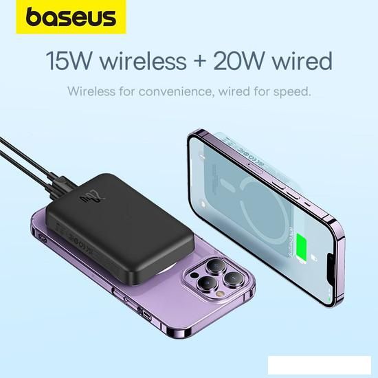 Внешний аккумулятор Baseus Magnetic Mini Air Wireless Fast Charge Power Bank 20W 10000mAh (черный)