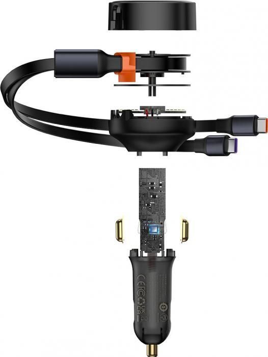 Автомобильное зарядное Baseus Enjoyment Pro 2-in-1 Car Charger C+L 60W C00057802111-00