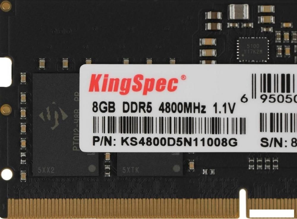Оперативная память KingSpec 8ГБ DDR5 SODIMM 4800 МГц KS4800D5N11008G