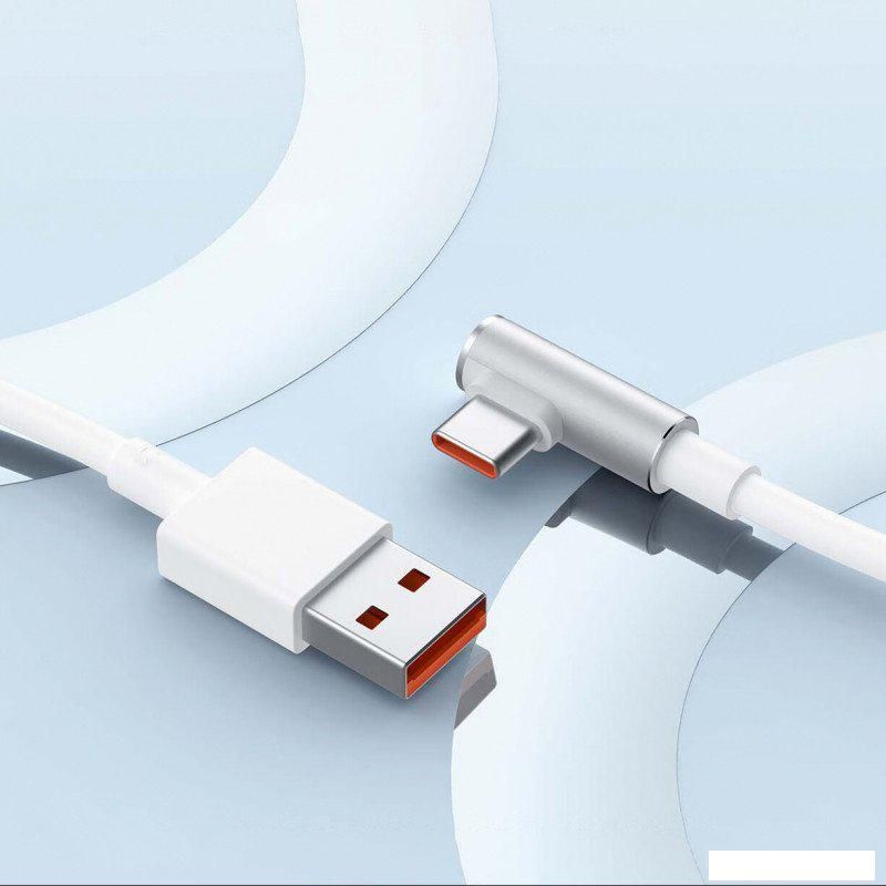 Кабель Xiaomi 6A L-Shaped USB Type-C Data Cable BHR6324CN (1.5 м, белый)