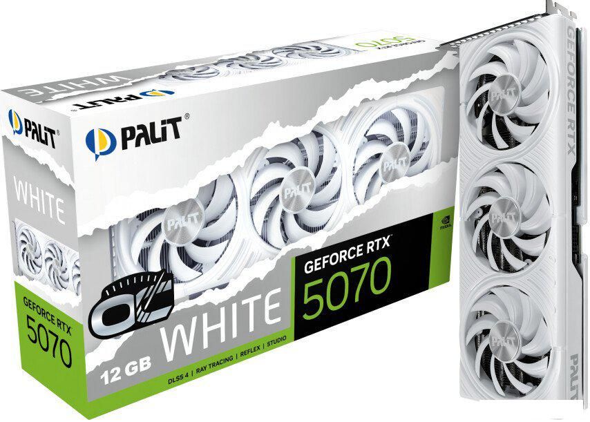 Видеокарта Palit GeForce RTX 5070 White OC NE75070U19K9-GB2050W