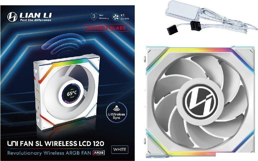 Вентилятор для корпуса Lian Li Uni Fan SL 120 Wireless LCD Reverse G99.12RSLLCD1W1W.R0