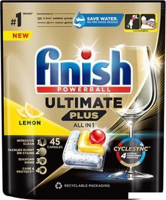 Капсулы для посудомоечной машины Finish Powerball Ultimate Plus All in 1 Лимон (45 шт)