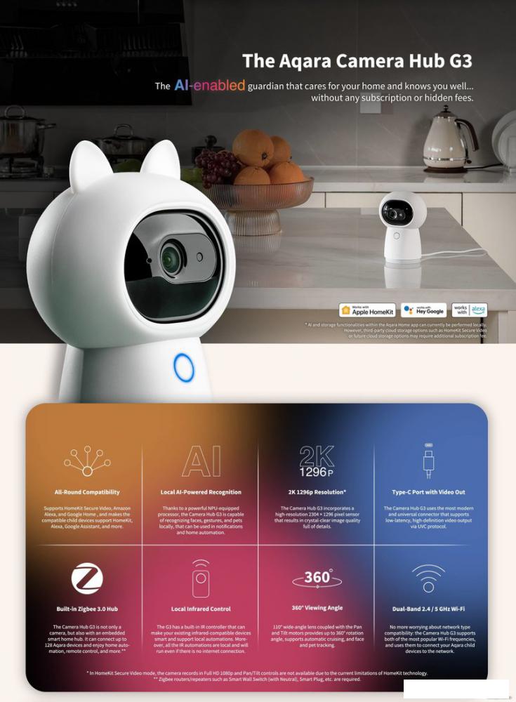 IP-камера Aqara Camera Hub G3 (международная версия)