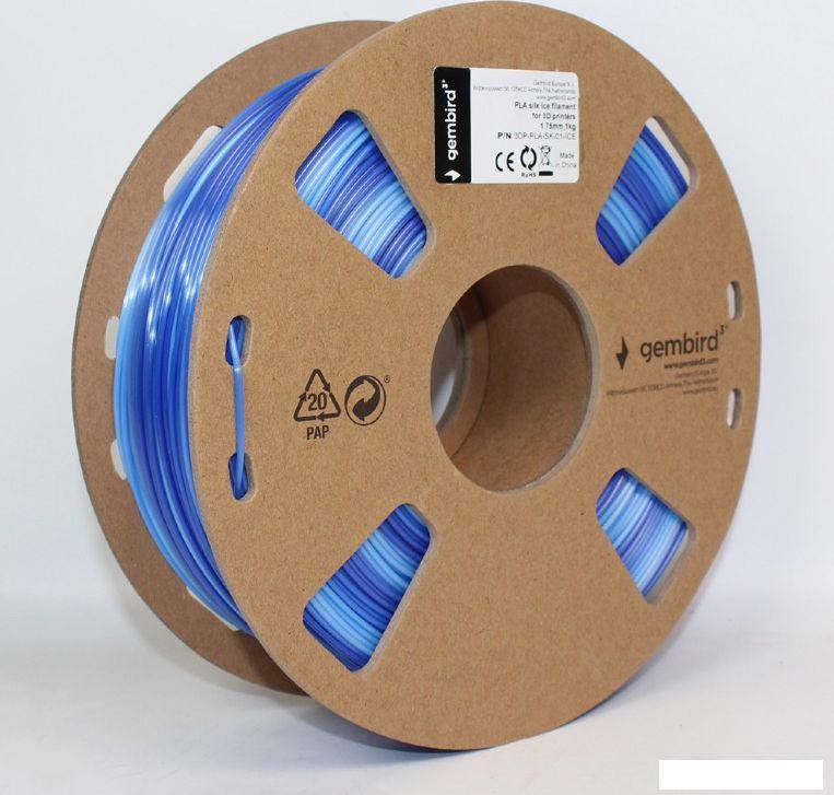 Пластик Gembird PLA Silk 1.75 мм 1000 г (холодный синий)