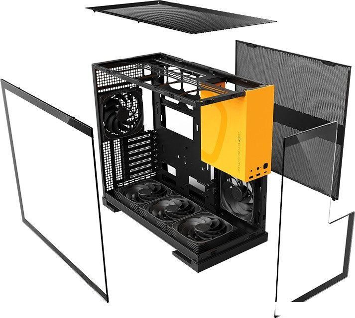 Корпус Geometric Future Model 5 5FAN (черный/желтый)