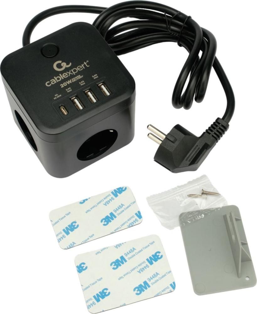 Сетевой фильтр Cablexpert CUBE-3-CU3-B-1.5
