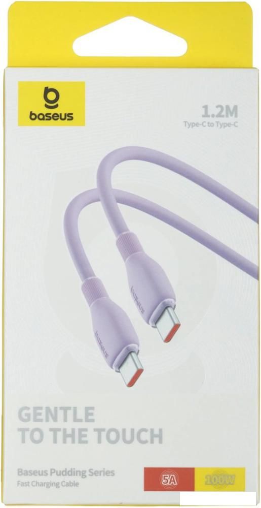 Кабель Baseus Pudding Series Fast Charging Cable 100W USB Type-C - USB Type-C (1.2 м, фиолетовый)