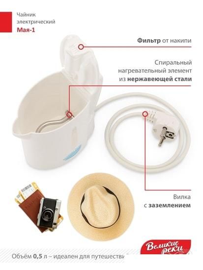 Электрический чайник Великие Реки Мая-1 (белый)