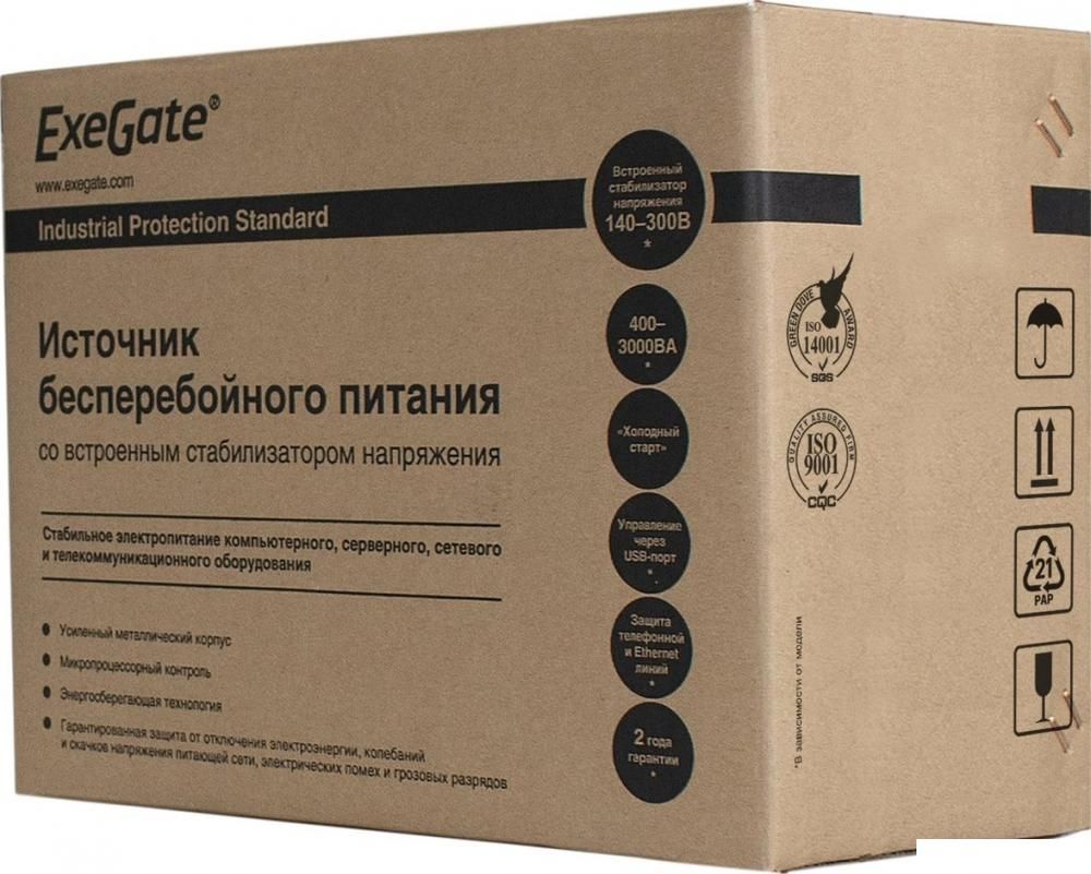 Источник бесперебойного питания ExeGate SpecialPro UNB-650.LED.AVR.C13.RJ.USB