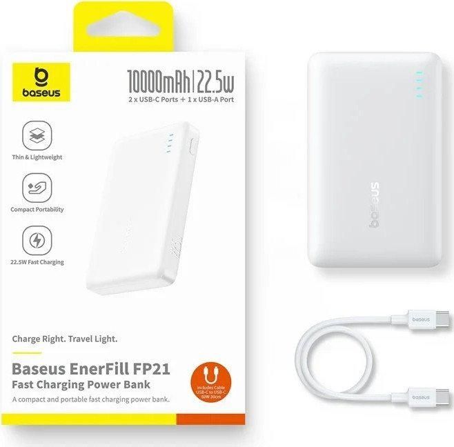 Внешний аккумулятор Baseus EnerFill FP21 22.5W 10000mAh (белый)