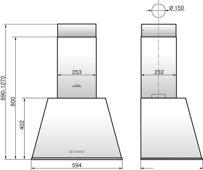 Вытяжки Elikor Гамма 60П-650-Э3Д (крем/бронза) (943909)