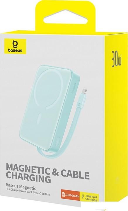 Внешний аккумулятор Baseus Magnetic Fast Charge Power Bank Type-C Edition 30W 10000mAh (мятный)