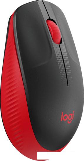 Мышь Logitech M190 (черный/красный)