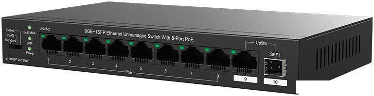 Неуправляемый коммутатор IP-COM G1110PF-8-120W