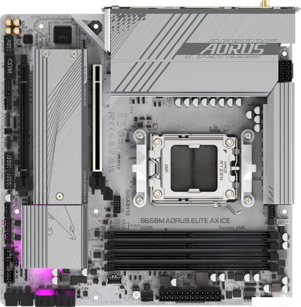 Материнская плата Gigabyte B650M Aorus Elite AX Ice