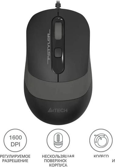 Мышь A4Tech Fstyler FM10S (серый/черный)