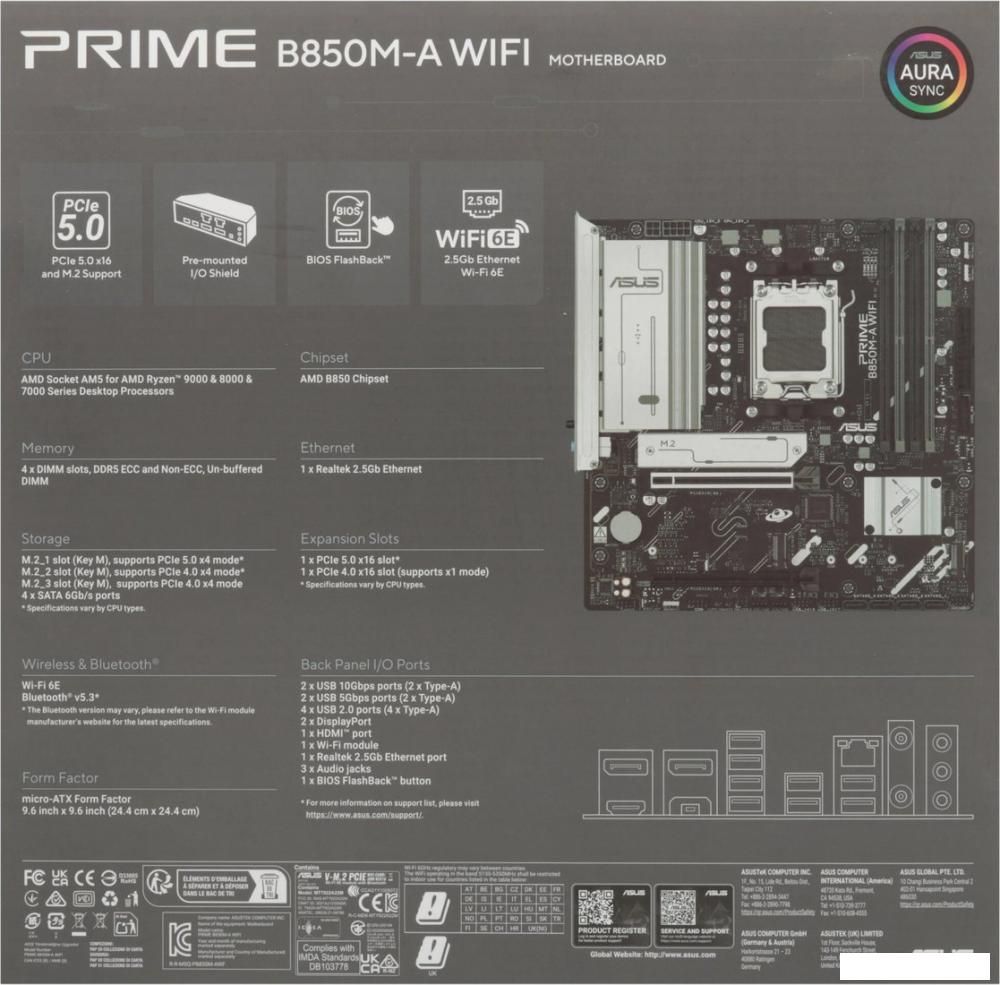 Материнская плата ASUS Prime B850M-A WiFi