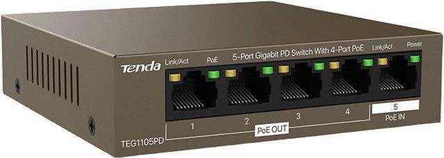 Неуправляемый коммутатор Tenda TEG1105PD
