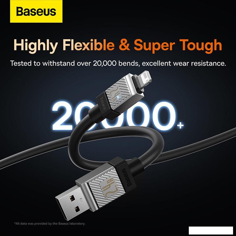 Кабель Baseus CoolPlay Series Fast Charging Data Cable 2.4A USB Type-A - Lightning (2 м, черный)