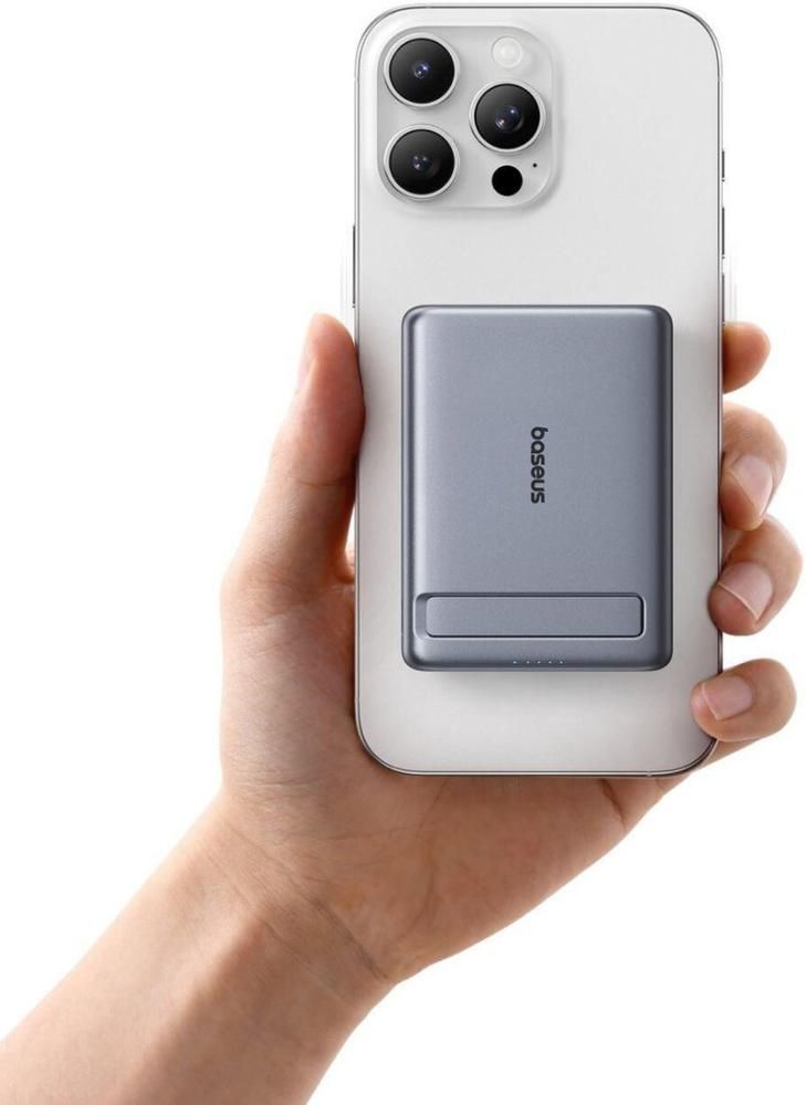 Внешний аккумулятор Baseus PicoGo AM31 Mini Magnetic Power Bank with Stand 20W 5000mAh (серый)