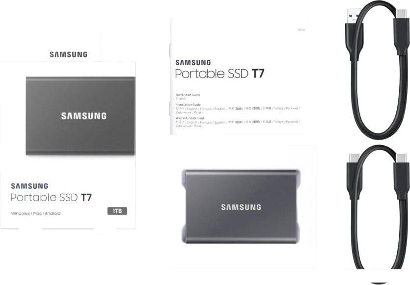 Внешний накопитель Samsung T7 4TB (серый)