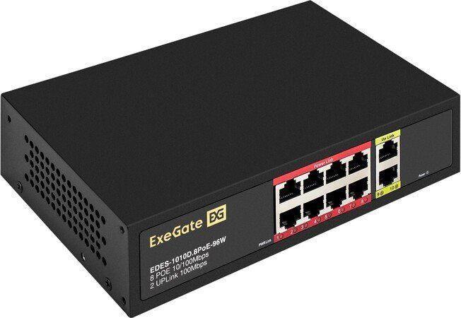 Неуправляемый коммутатор ExeGate EDES-1010D.8PoE-96W
