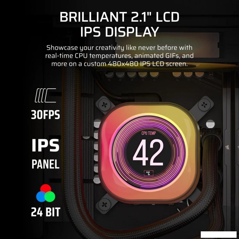 Система жидкостного охлаждения для процессора Corsair iCUE LINK TITAN 240 RX LCD CW-9061022-WW