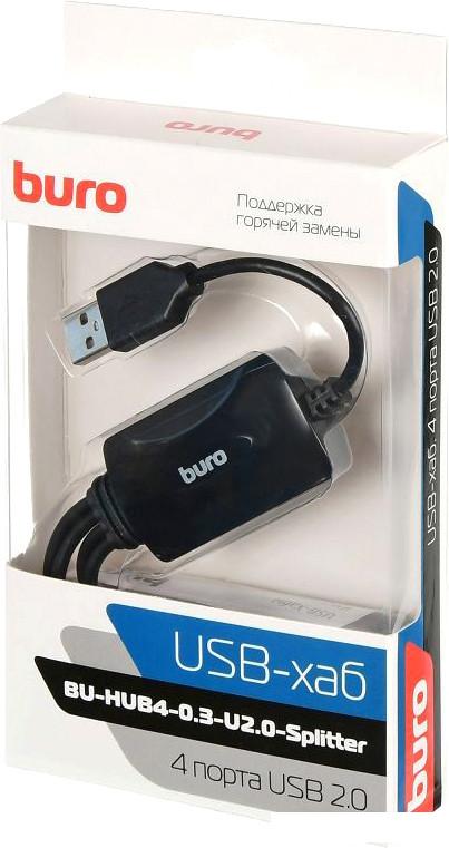 USB-хаб  Buro BU-HUB4-0.3-U2.0-Splitter