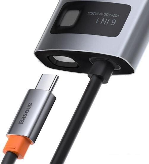 Док-станция Baseus Metal Gleam Series 6-in-1 Multifunctional USB Type C CAHUB-CW0G